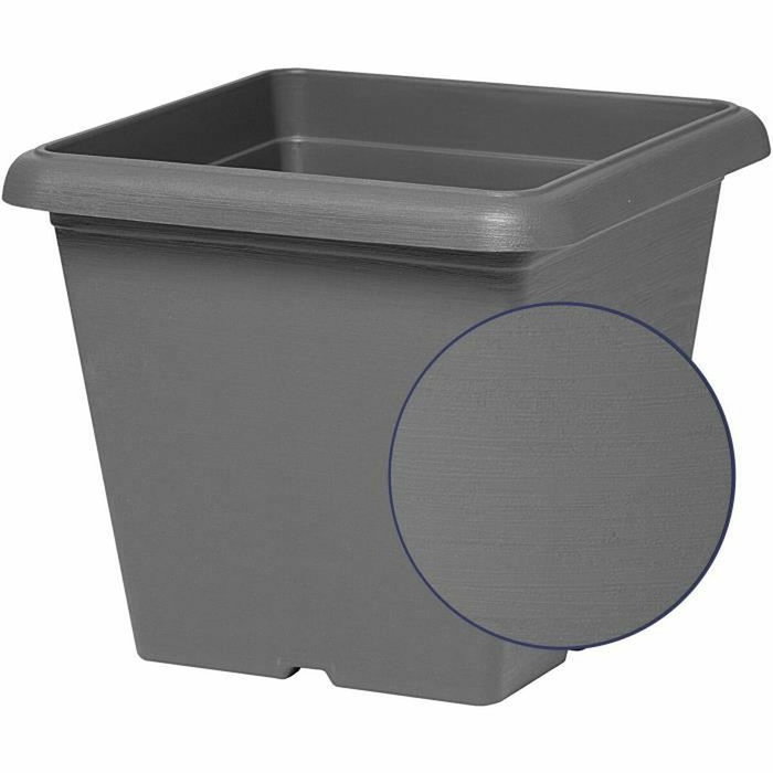 Garden ID Pot de fleurs Teramo carré noir-anthracite effet pierre 40 x 35 cm Garden ID Pot de fleurs Teramo carré noir-anthracite effet pierre 40 x 35 cm