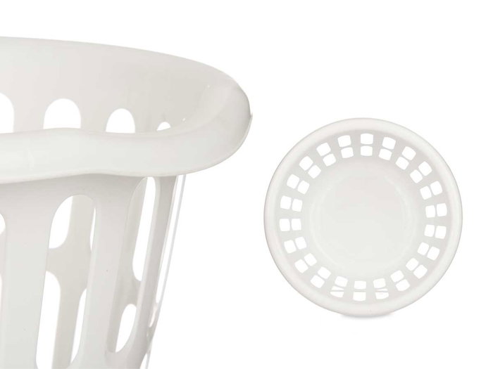 Kipit Panier Rond 40 cm Diamètre Blanc Plastique Calado 27 L (Set de 18)