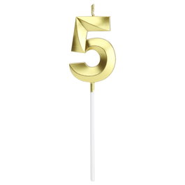 Party Time Bougie Anniversaire Chiffre 5 Or