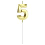 Party Time Bougie Anniversaire Chiffre 5 Or