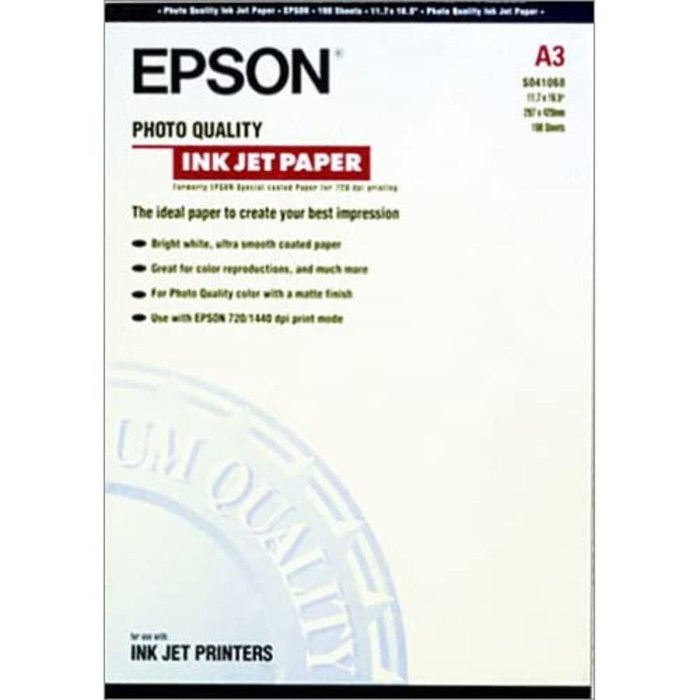 Papier pour imprimante Epson C13S041068 Blanc A3 Papier pour imprimante Epson C13S041068 Blanc A3