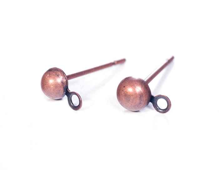 Innspiro Petites boucles d'oreilles métalliques calotte cuivre vieilli Innspiro Petites boucles d'oreilles métalliques calotte cuivre vieilli
