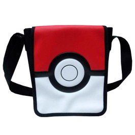Pokemon Sac à bandoulière Pokeball officiel en tissu - Haut. 22 cm, Larg. 21 cm, Prof. 3 cm