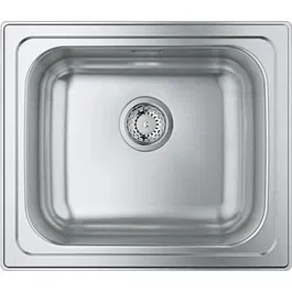 GROHE K200 31719SD0 - Évier de cuisine en acier inoxydable à encastrer par le dessus, 1 bac, silencieux, 533 x 457 mm