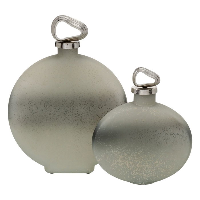 Bouteille décorative Gris Argenté 24 x 9 x 29 cm Décorative