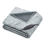 Beurer HD-75 - Couverture chauffante électrique Nordic Green Planet, surface douce, gris, 100% matériaux recyclés, arrêt automatique, lavable en machine