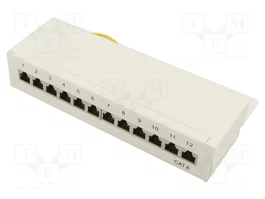 GOOBAY Panneau de brassage Cat 6 blanc 12 ports RJ45