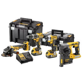 DeWalt DCK422P3T-QW Kit d'outils XR 18V avec 3 batteries 5Ah et caisses TSTAK