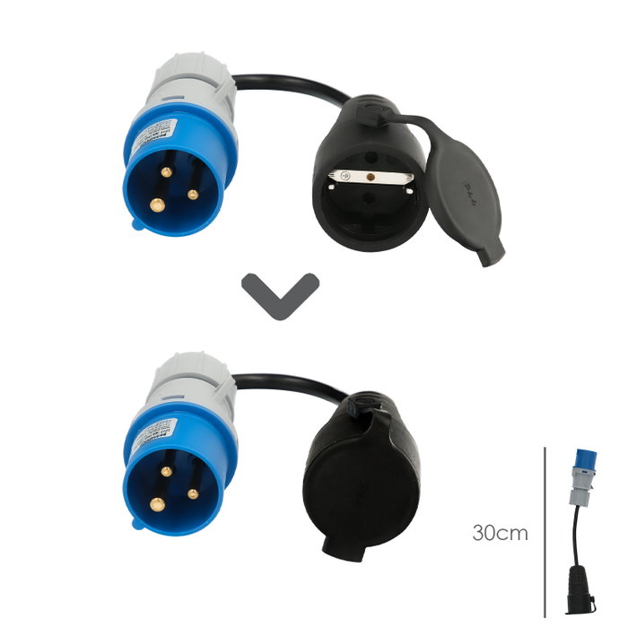 MAURER Adaptateur de fiche CEE vers base Schuko 16A/230V MAURER Adaptateur de fiche CEE vers base Schuko 16A/230V