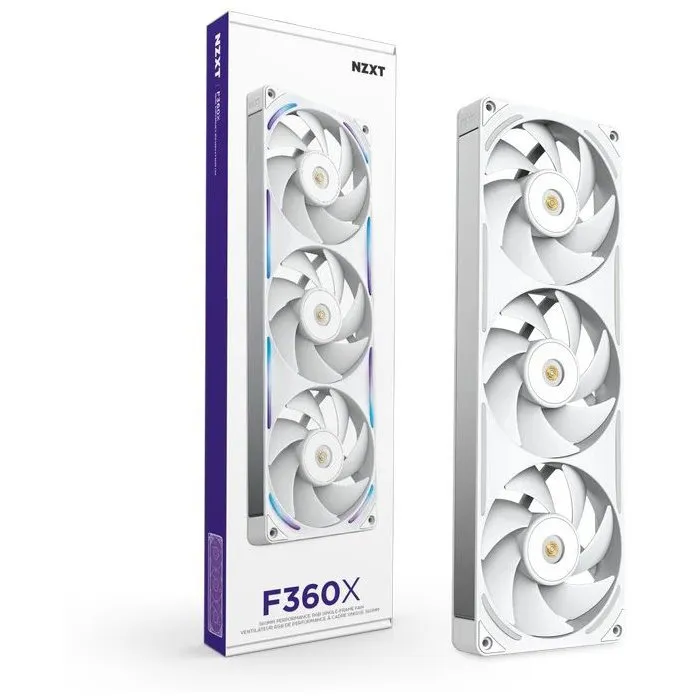 NZXT F360X Core à cadre unique (RF-U36PN-W1) Ventilateur PC 360 mm Lames LCP 3100 tr/min Blanc