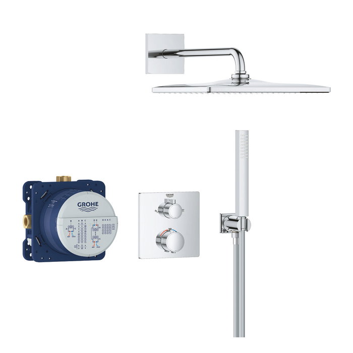 GROHE Ensemble de douche encastré Vitalio Rain Mono 310 CUBE Gris