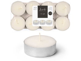 Acorde Set de 8 Bougies Chauffantes Maxi 9 Heures Blanc 23x2x11 cm Cire Aluminium (Set de 24)