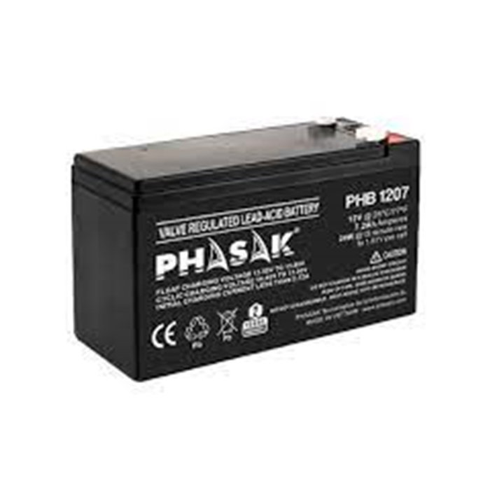 Phasak PHB 1207 Batería 12V 7Ah Plomo-Ácido Sellada pour SAI Compatible Phasak PHB 1207 Batería 12V 7Ah Plomo-Ácido Sellada pour SAI Compatible