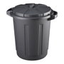 Mondex Poubelle communautaire noir avec couvercle, polypropylène, 80 L, Ø49,5 x 55,5 cm
