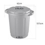 Mondex Poubelle communautaire noir avec couvercle, polypropylène, 80 L, Ø49,5 x 55,5 cm