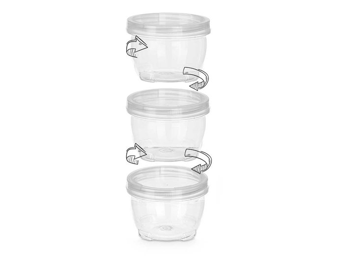 LEKNES Set de 3 bocaux en plastique transparent 250 ml