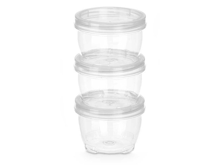 LEKNES Set de 3 bocaux en plastique transparent 250 ml