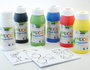 Kreul Kit 6 botes peinture MUCKI et 2 blocs de papier Powerpack Muéstrame el mundo de los colores