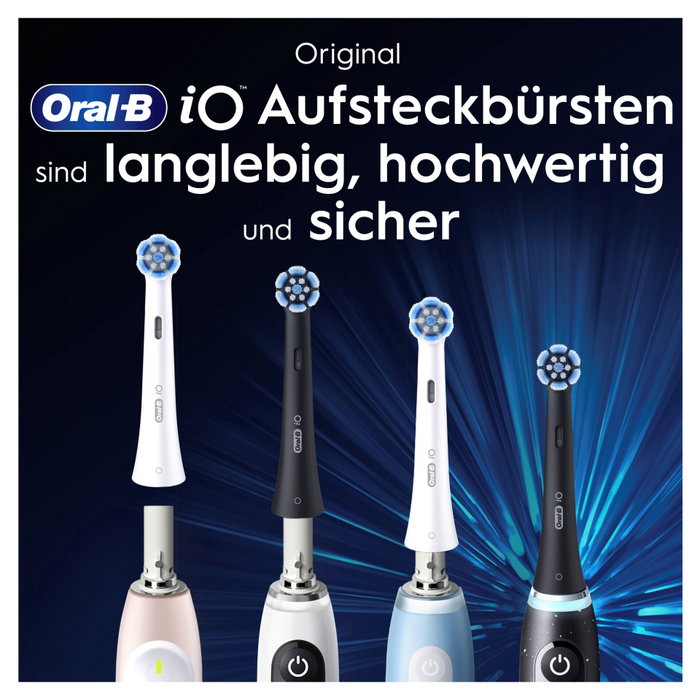 Oral-B iO Têtes de brosse de rechange Sensitiv cleaning Noir, 4 pcs.