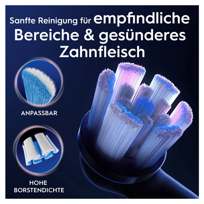 Oral-B iO Têtes de brosse de rechange Sensitiv cleaning Noir, 4 pcs.