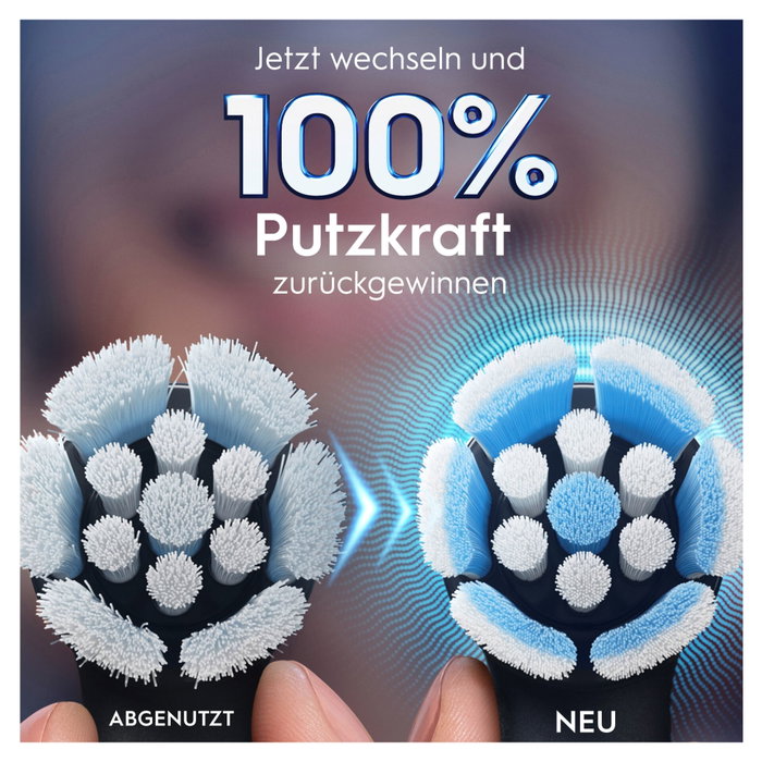 Oral-B iO Têtes de brosse de rechange Sensitiv cleaning Noir, 4 pcs.