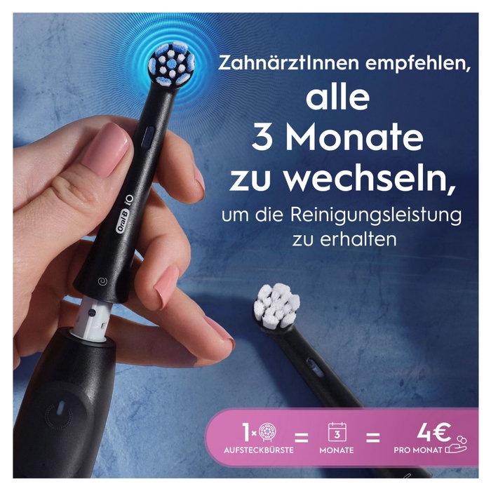 Oral-B iO Têtes de brosse de rechange Sensitiv cleaning Noir, 4 pcs.