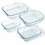 Pyrex Lot de 4 plats à four rectangulaires en verre (27, 31, 35 et 39 cm)