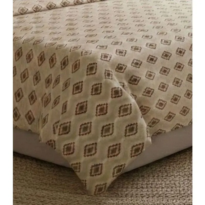Parure de lit King Size beige en 100% coton renforcé avec housse de couette et 2 taies d'oreiller