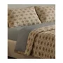 Parure de lit King Size beige en 100% coton renforcé avec housse de couette et 2 taies d'oreiller