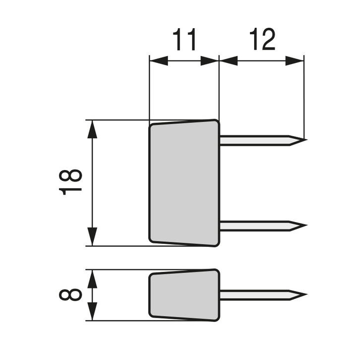 HERRAJES ALK Tope Dos Puntas Chad Blanco (100U)