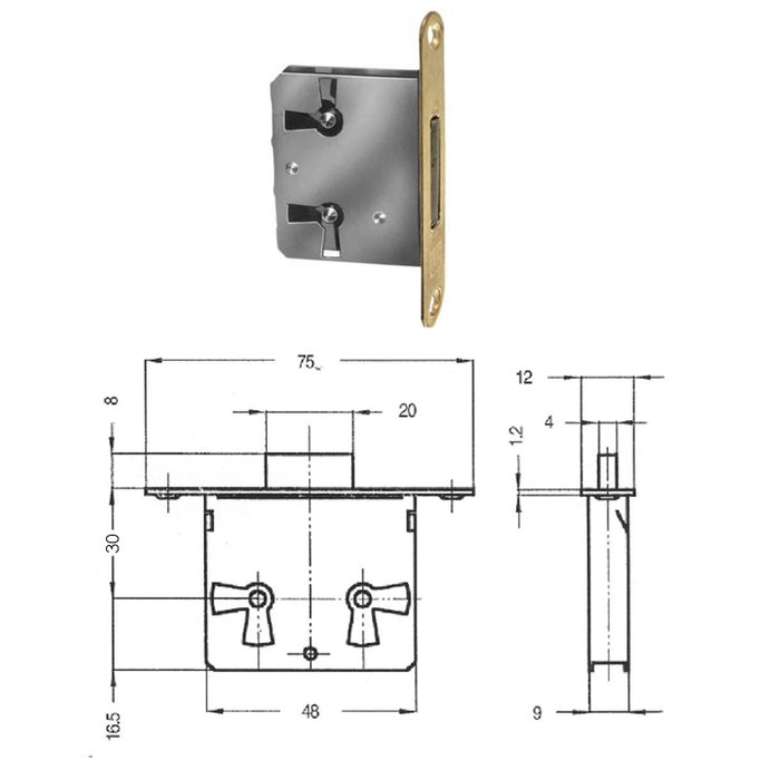 WOLFPACK LINEA PROFESIONAL Serrure meuble sans clé 32/30 mm WOLFPACK LINEA PROFESIONAL Serrure meuble sans clé 32/30 mm