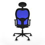 Piqueras y Crespo Chaise de Bureau Jorquera avec Appui-tête, Gris et Bleu