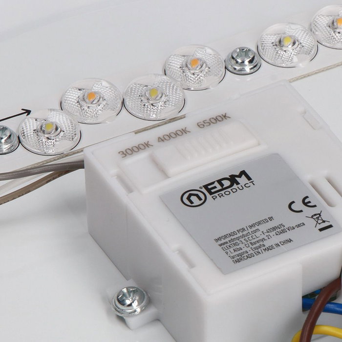 Edm Aplique LED circulaire de surface 24W 3CCT ø38 x 6,6 cm