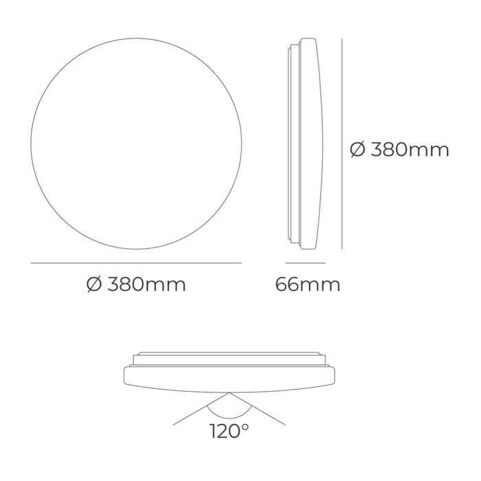 Edm Aplique LED circulaire de surface 24W 3CCT ø38 x 6,6 cm