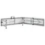 Terranova - Banc de réception pliable 4 places, blanc, structure acier et assise PEHD, 180 x 28 x 43 cm, pour extérieur et événements