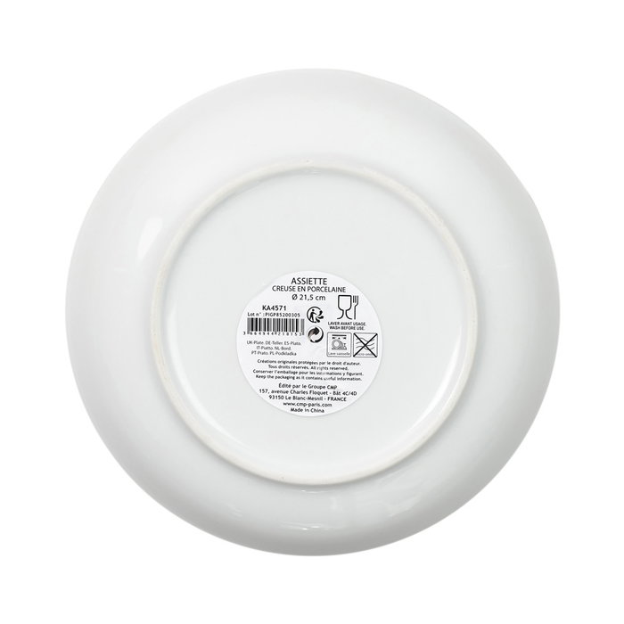Home Deco Factory Plat creux avec rebord doré 21cm Home Deco Factory Plat creux avec rebord doré 21cm