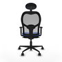 Piqueras y Crespo Chaise de Bureau Jorquera avec Appui-tête, Bleu et Gris