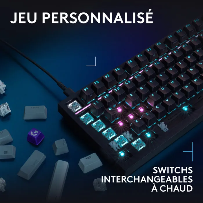 Logitech G G316 X - Clavier gamer filaire 75 % AZERTY - Noir Logitech G G316 X - Clavier gamer filaire 75 % AZERTY - Noir