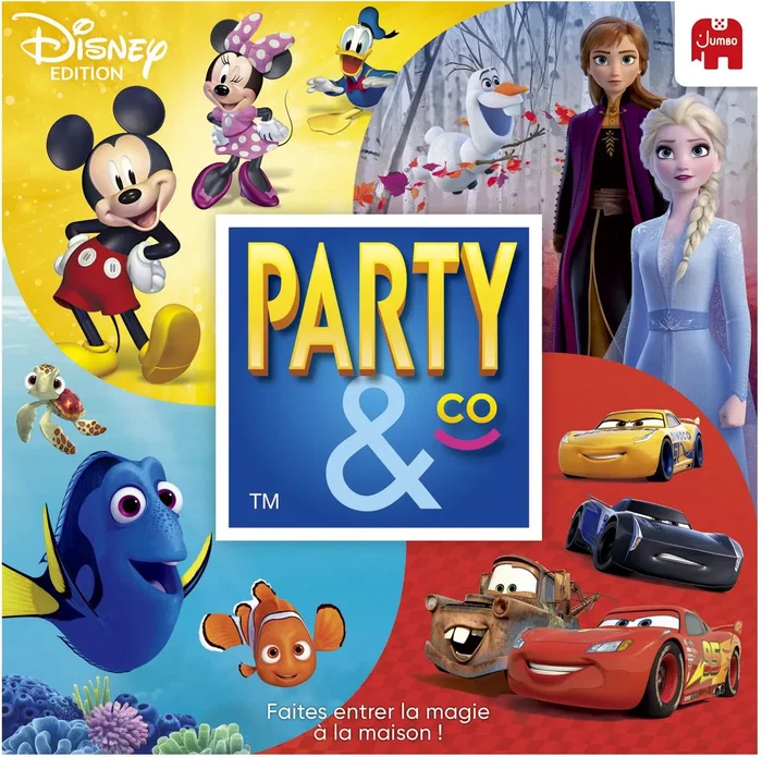 Dujardin PARTY & CO Disney - Jeu de société de défis autour de l'univers Disney pour toute la famille - Mime, dessin, qui suis-je, mémoire