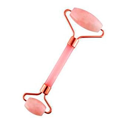 INKANAT Masajeador Facial De Cuarzo Rosa 1Ud. - Rouleau Massage Visage en Quartz Rose 14cm, Double Rouleau pour Visage et Cou INKANAT Masajeador Facial De Cuarzo Rosa 1Ud. - Rouleau Massage Visage en Quartz Rose 14cm, Double Rouleau pour Visage et Cou