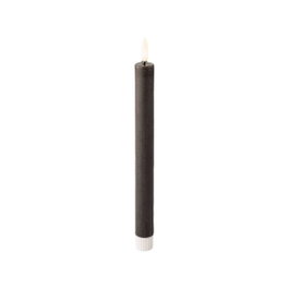 Lumineo Bougie en cire LED effet flamme grise, 2 pièces