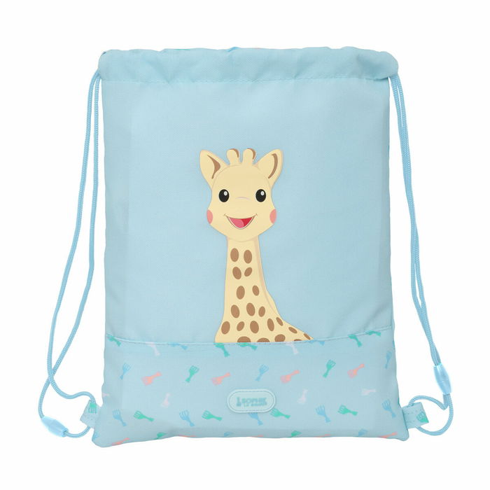 Sac à dos serré par des ficelles Sophie la Girafe Bleu 26 x 34 x 1 cm