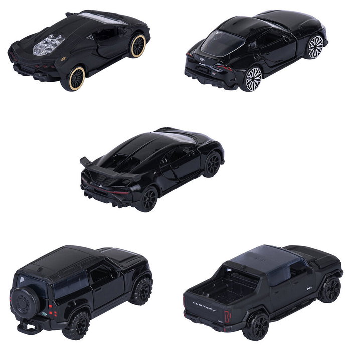 MAJORETTE Pack de 5 voitures noires mates 1:64