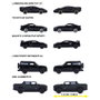 MAJORETTE Pack de 5 voitures noires mates 1:64
