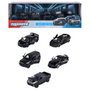 MAJORETTE Pack de 5 voitures noires mates 1:64