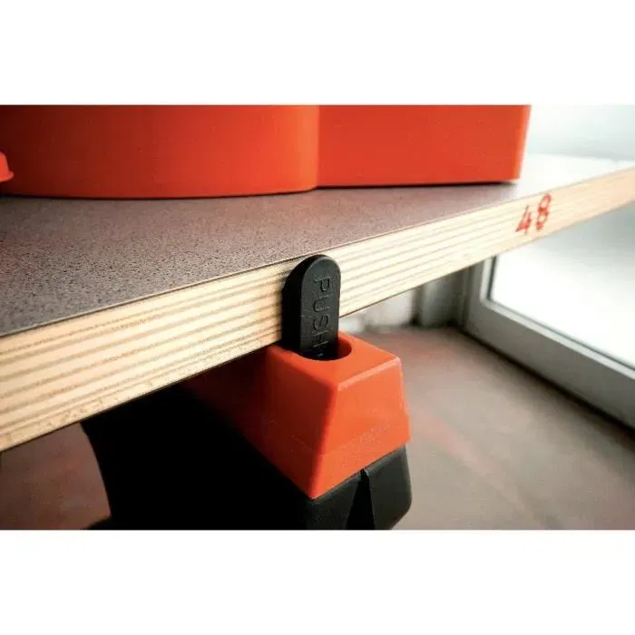 Tood - 2 tréteaux pliants en acier noir - Système de blocage intégré - Charge 200 kg chacun - Dimensions 60x10x80 cm - Lot de 2