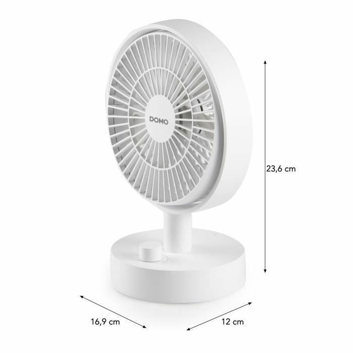 Domo Ventilateur de table rechargeable USB 15 cm 10 vitesses