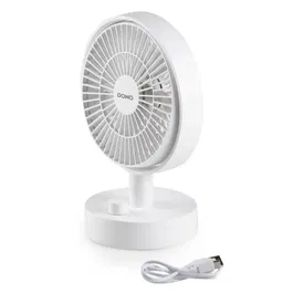 Domo - Ventilateur de table USB rechargeable, diamètre 15 cm, 10 vitesses, batterie Li-ion 5V