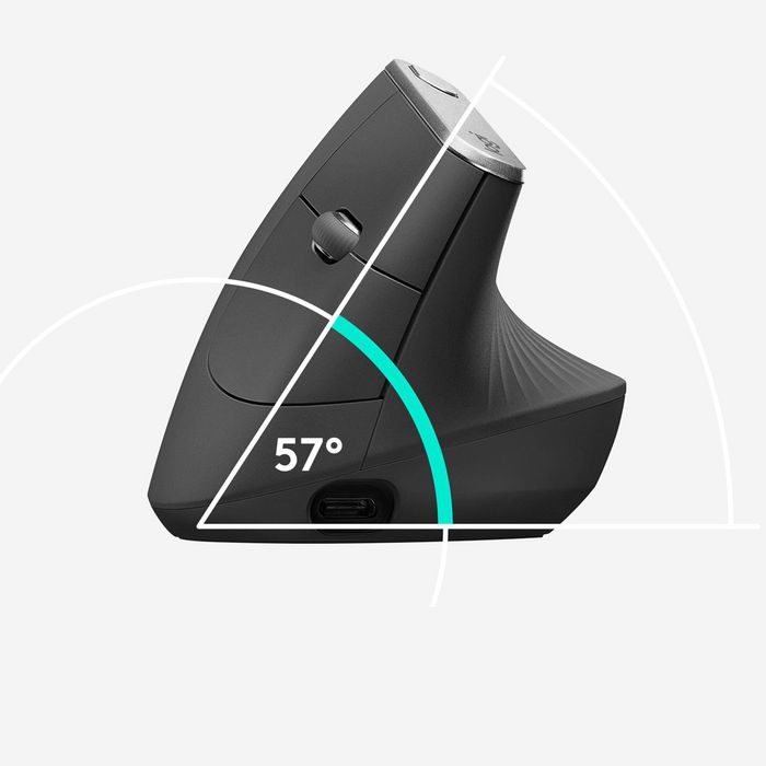 Logitech MX Vertical Souris Érgonomique Avancée sans fil, Bluetooth, USB-C Rechargeable, Capteur 4000 PPP, Angle 57° Logitech MX Vertical Souris Érgonomique Avancée sans fil, Bluetooth, USB-C Rechargeable, Capteur 4000 PPP, Angle 57°