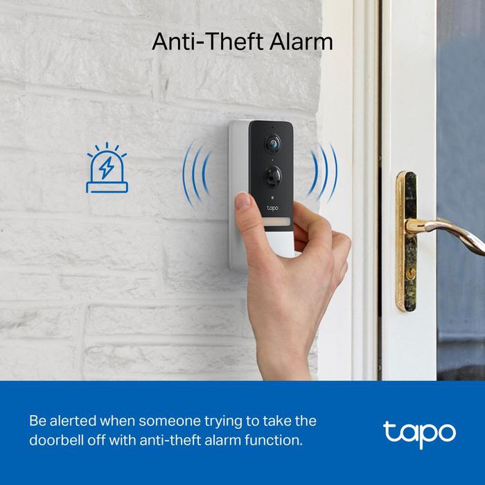 TP-Link Tapo D230S1 Kit Sonnette Vidéo Intelligente avec Caméra 2K 5MP, Vision Nocturne Couleurs, Détection IA Personne/Véhicule, Batterie, Chime Intérieur TP-Link Tapo D230S1 Kit Sonnette Vidéo Intelligente avec Caméra 2K 5MP, Vision Nocturne Couleurs, Détection IA Personne/Véhicule, Batterie, Chime Intérieur